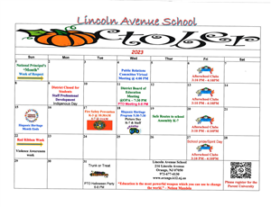 LAS Oct Calendar